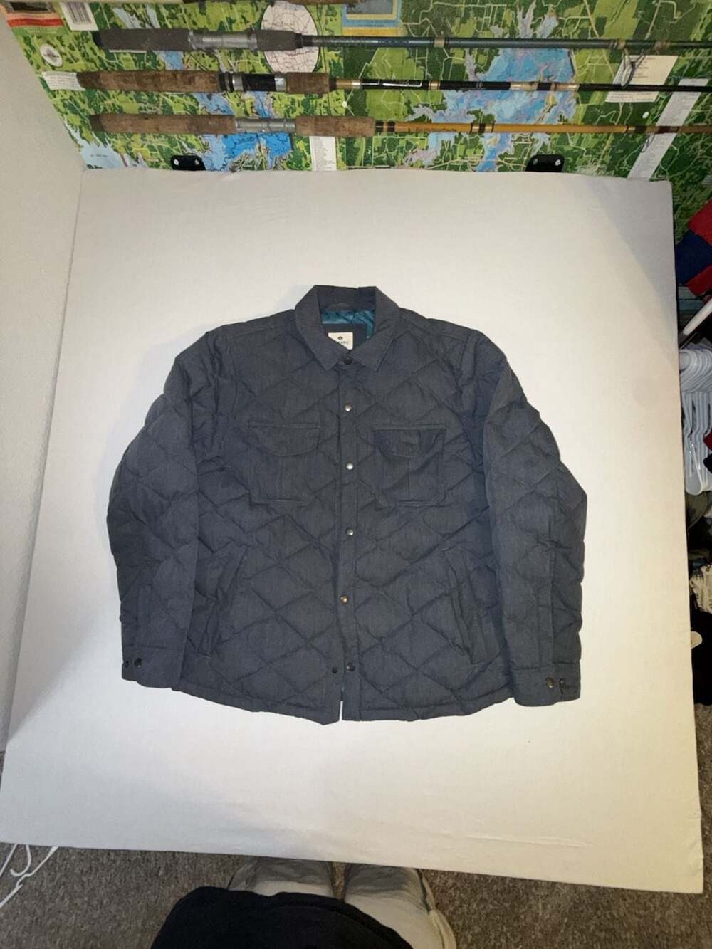 Sperry Men's Diamond Quilted Button-Front Shirt Jacket